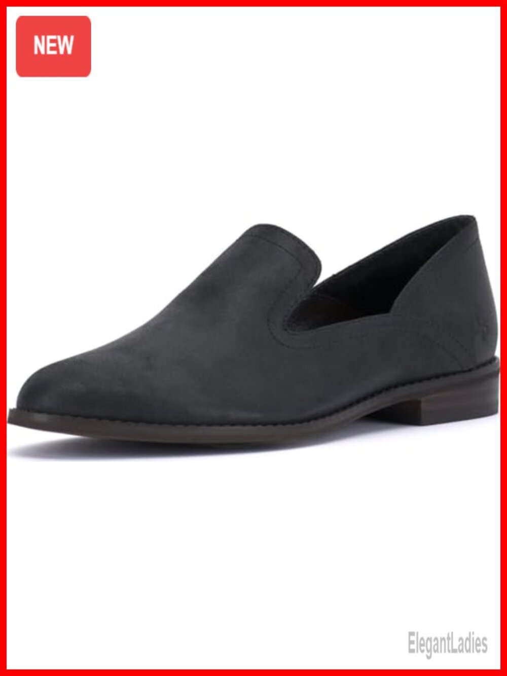 Leather Slip-On Loafers Women Almond Toe Cushioned Insole Comfort